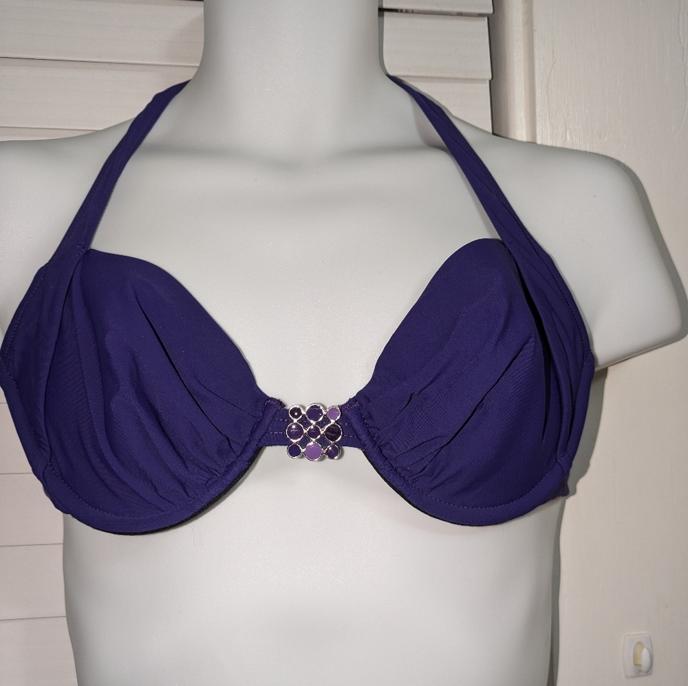 2Bamboo Women's Purple Bikini Top EUC Size Small